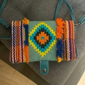 Western American Bling Crossbody Bag Southwestern Print Purse